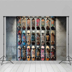 Aperturee - Aperturee Skateboard Wall Display Photography Backdrop Urban Street Skate Deck Collection Shop Background