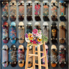 Aperturee - Aperturee Skateboard Wall Display Photography Backdrop Urban Street Skate Deck Collection Shop Background