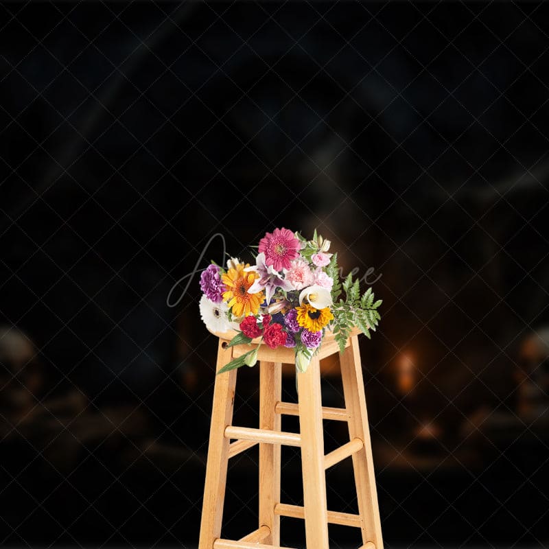 Aperturee - Aperturee Skeleton Cauldron Terrifying Night Halloween Backdrop