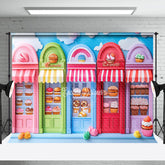 Aperturee - Aperturee Sky Cloud Colorful Dessert Shelf Cake Smash Backdrop