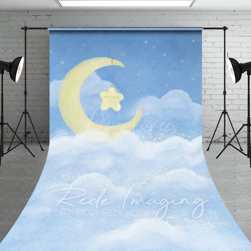 Aperturee - Aperturee Sleep Tight Blue Birthday Cake Smash Sweep Backdrop