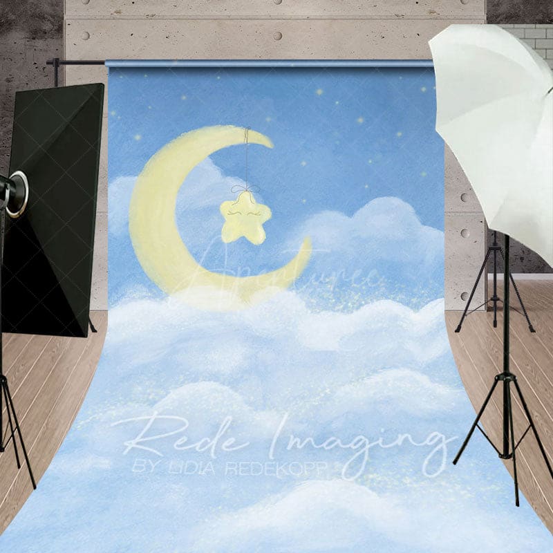 Aperturee - Aperturee Sleep Tight Blue Birthday Cake Smash Sweep Backdrop