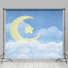 Aperturee - Aperturee Sleep Tight Blue Moon Birthday Cake Smash Backdrop
