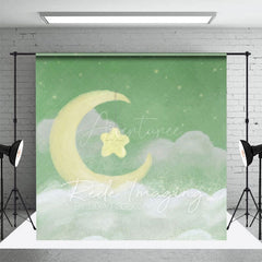 Aperturee - Aperturee Sleep Tight Green Moon Birthday Cake Smash Backdrop