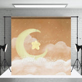 Aperturee - Aperturee Sleep Tight Orange Moon Birthday Cake Smash Backdrop