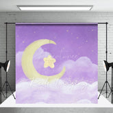Aperturee - Aperturee Sleep Tight Purple Moon Birthday Cake Smash Backdrop