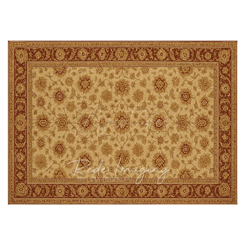 Aperturee - Aperturee Slovakia Repeat Floral Rubber Floor Mat For Photo