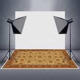 Aperturee - Aperturee Slovakia Repeat Floral Rubber Floor Mat For Photo