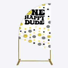 Aperturee - Aperturee Smile Emoticon One Happy Dude Birthday Half Moon Arch Backdrop