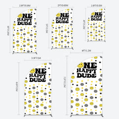 Aperturee - Aperturee Smile Emoticon One Happy Dude Birthday Half Moon Arch Backdrop