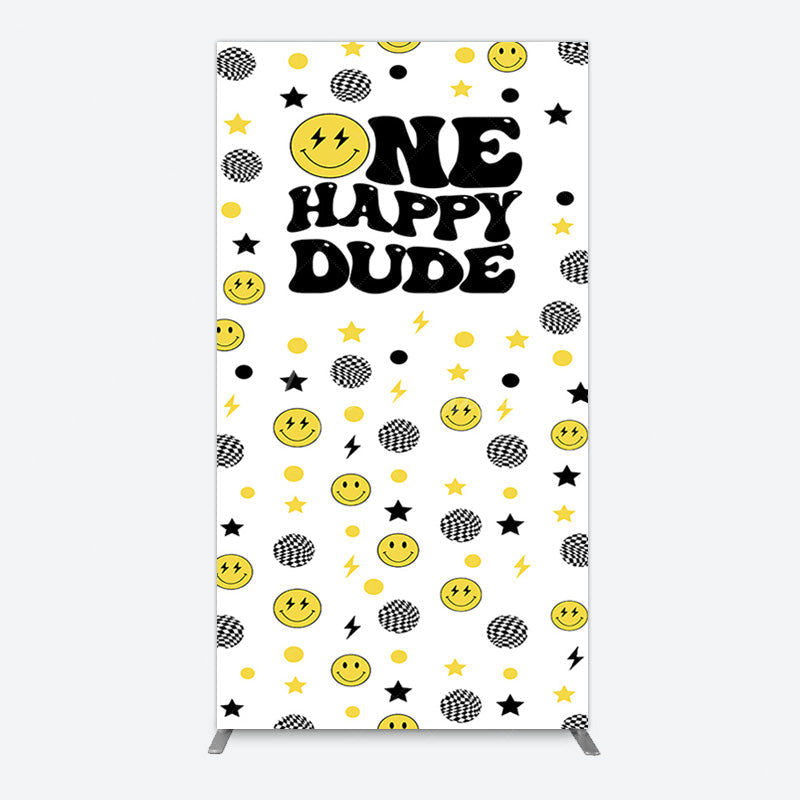 Aperturee - Aperturee Smile Emoticon One Happy Dude Birthday Rectangle Backdrop
