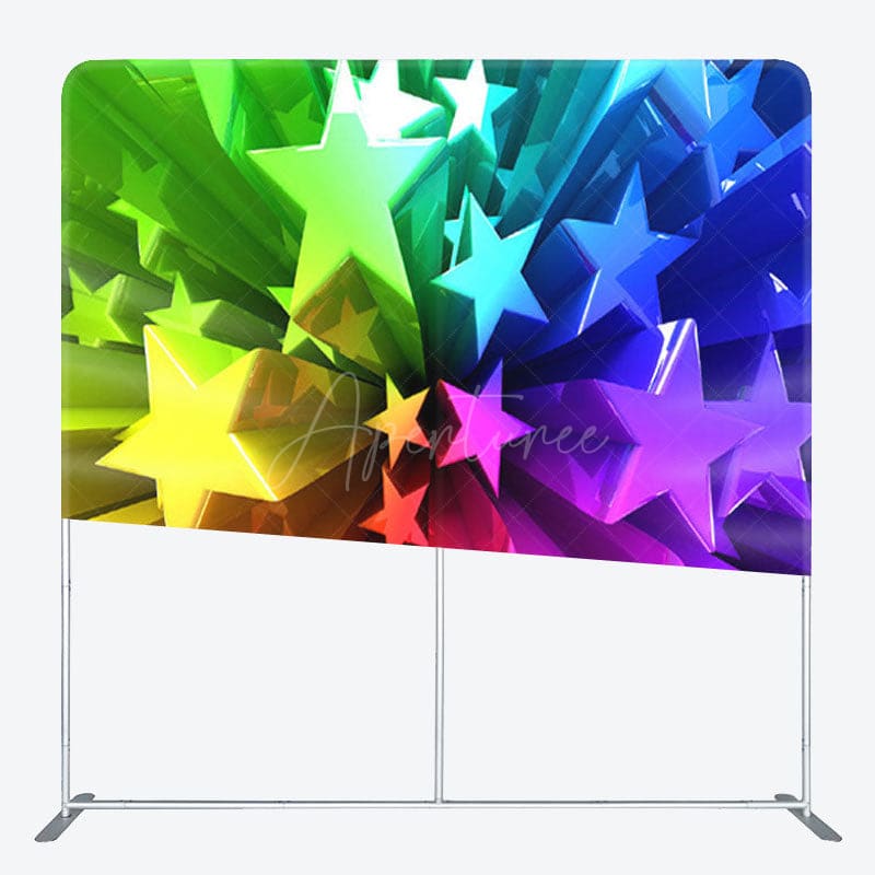 Aperturee - Aperturee Smooth Multi Color Stars Fabric Party Backdrop Cover