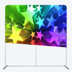 Aperturee - Aperturee Smooth Multi Color Stars Fabric Party Backdrop Cover