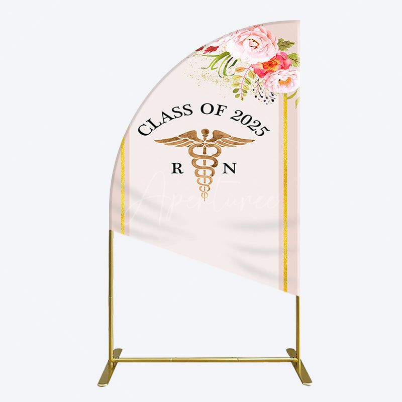 Aperturee - Aperturee Snake Staff Class 2025 Nurse Graduation Half Moon Arch Backdrop