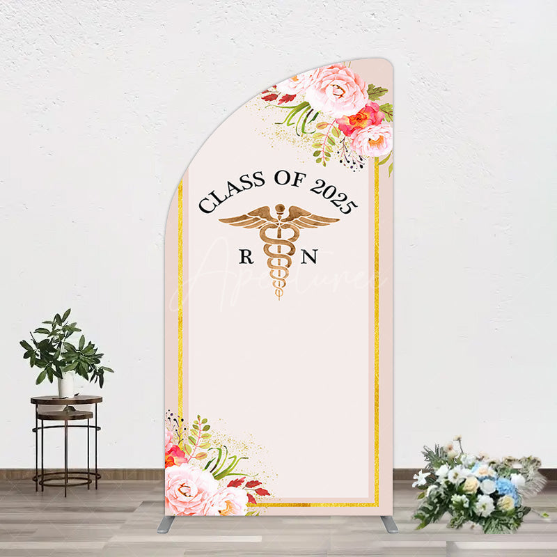 Aperturee - Aperturee Snake Staff Class 2025 Nurse Graduation Half Moon Arch Backdrop