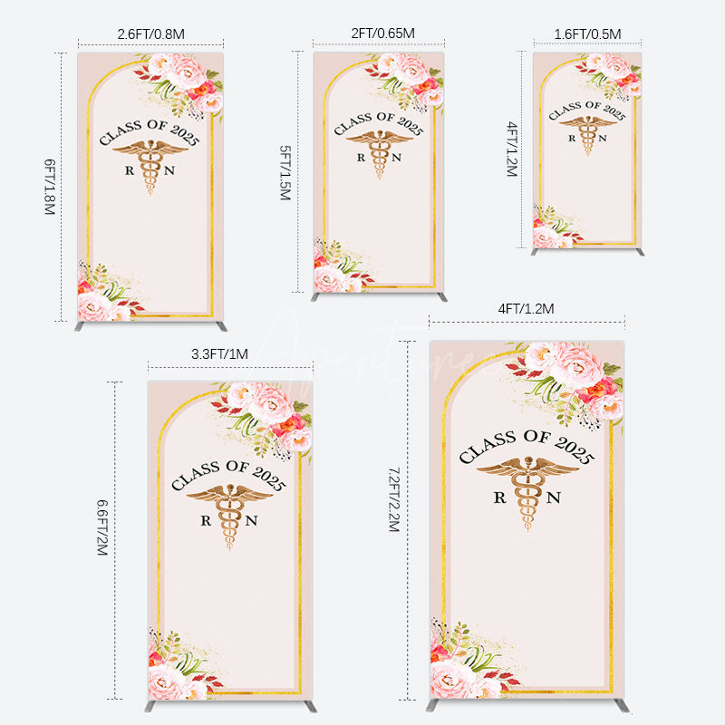 Aperturee - Aperturee Snake Staff Class 2025 Nurse Graduation Rectangle Backdrop