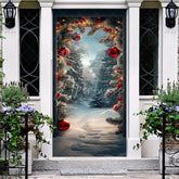Aperturee - Aperturee Snow Forest Winter Wonderland Christmas Door Cover