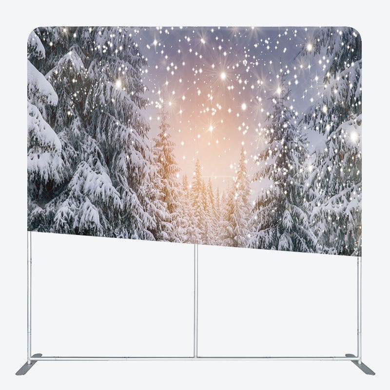 Aperturee - Aperturee Snow Landscape Pine Tree Forest Pillow Case Backdrop
