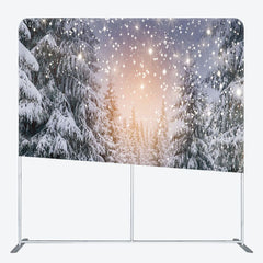 Aperturee - Aperturee Snow Landscape Pine Tree Forest Pillow Case Backdrop