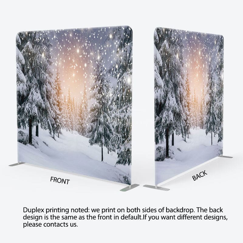 Aperturee - Aperturee Snow Landscape Pine Tree Forest Pillow Case Backdrop