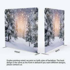 Aperturee - Aperturee Snow Landscape Pine Tree Forest Pillow Case Backdrop