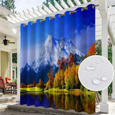Aperturee - Aperturee Snow Mountain Lake Waterproof Outdoor Curtains For Gazebo