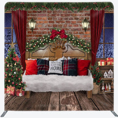 Aperturee - Aperturee Snow Night Soft Bed Christmas Tension Fabric Backdrop