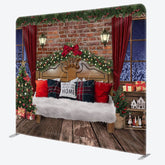 Aperturee - Aperturee Snow Night Soft Bed Christmas Tension Fabric Backdrop