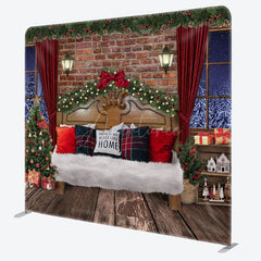 Aperturee - Aperturee Snow Night Soft Bed Christmas Tension Fabric Backdrop