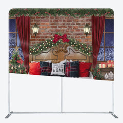 Aperturee - Aperturee Snow Night Soft Bed Christmas Tension Fabric Backdrop