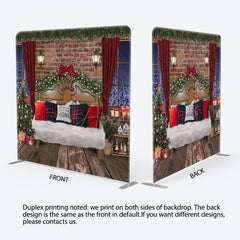 Aperturee - Aperturee Snow Night Soft Bed Christmas Tension Fabric Backdrop