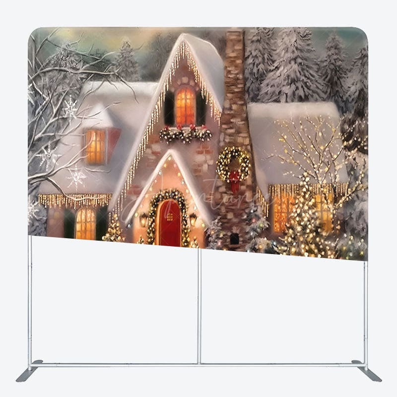 Aperturee - Aperturee Snow Pine Forest Tree Light Pillow Cover Backdrop