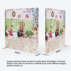 Aperturee - Aperturee Snow RV Car Deer Christmas Tension Fabric Backdrop