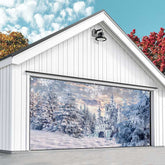 Aperturee - Aperturee Snow White Fairy Castle Forest Garage Door Banner
