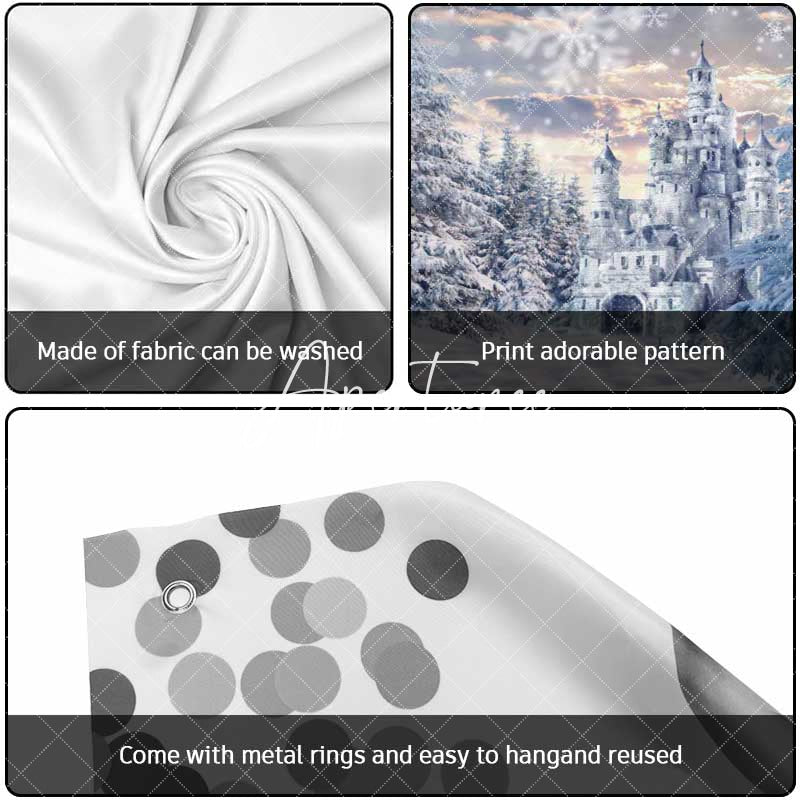 Aperturee - Aperturee Snow White Fairy Castle Forest Garage Door Banner