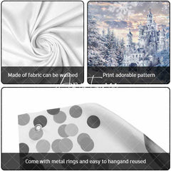 Aperturee - Aperturee Snow White Fairy Castle Forest Garage Door Banner