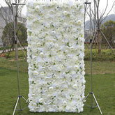 Aperturee - Aperturee Snow White Rose Fuax Outdoor Garden Flower Wall Panels