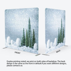 Aperturee - Aperturee Snowball With Trees Christmas Pillow Case Backdrop