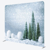 Aperturee - Aperturee Snowball With Trees Christmas Pillow Case Backdrop