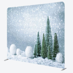 Aperturee - Aperturee Snowball With Trees Christmas Pillow Case Backdrop