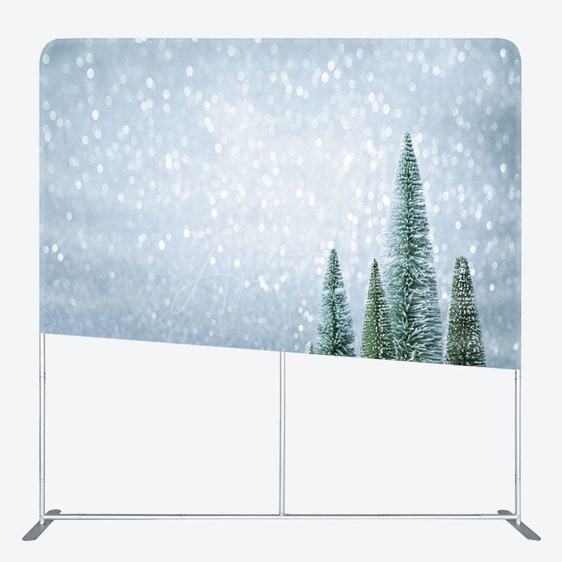 Aperturee - Aperturee Snowball With Trees Christmas Pillow Case Backdrop