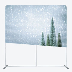 Aperturee - Aperturee Snowball With Trees Christmas Pillow Case Backdrop