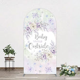 Aperturee - Aperturee Snowflake Floral Baby Is Cold Outside Arch Backdrop