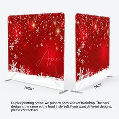 Aperturee - Aperturee Snowflake Red Theme Fabric Backdrop Cover for Birthday