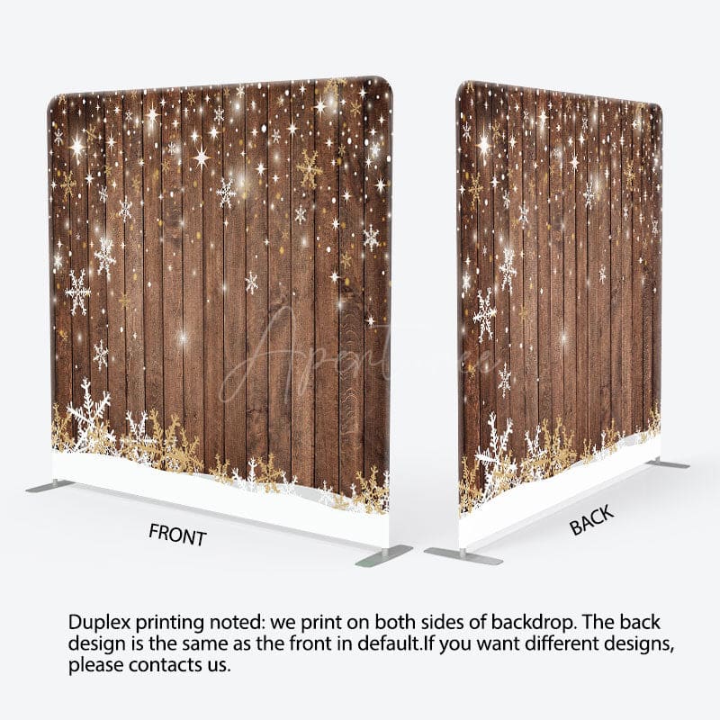 Aperturee - Aperturee Snowflake Wood Christmas Bokeh Pillow Cover Backdrop