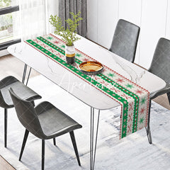 Aperturee - Aperturee Snowflakes Bowknot Christmas Stripe Table Runner