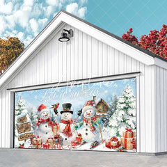 Aperturee - Aperturee Snowman Let It Snow Christmas Garage Door Banner