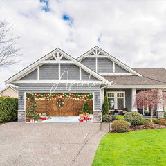 Aperturee - Aperturee Snowy Barn Door Christmas Tree Garage Door Banner