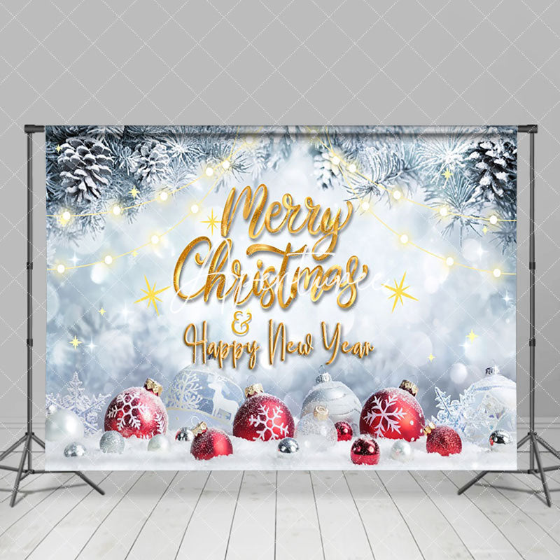 Aperturee - Aperturee Snowy Bauble Pine Nuts Bokeh Xmas New Year Backdrop