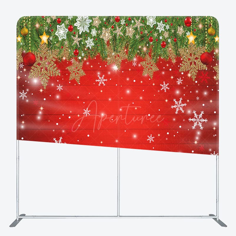 Aperturee - Aperturee Snowy Christmas Shiny Snowflake Pillow Case Backdrop